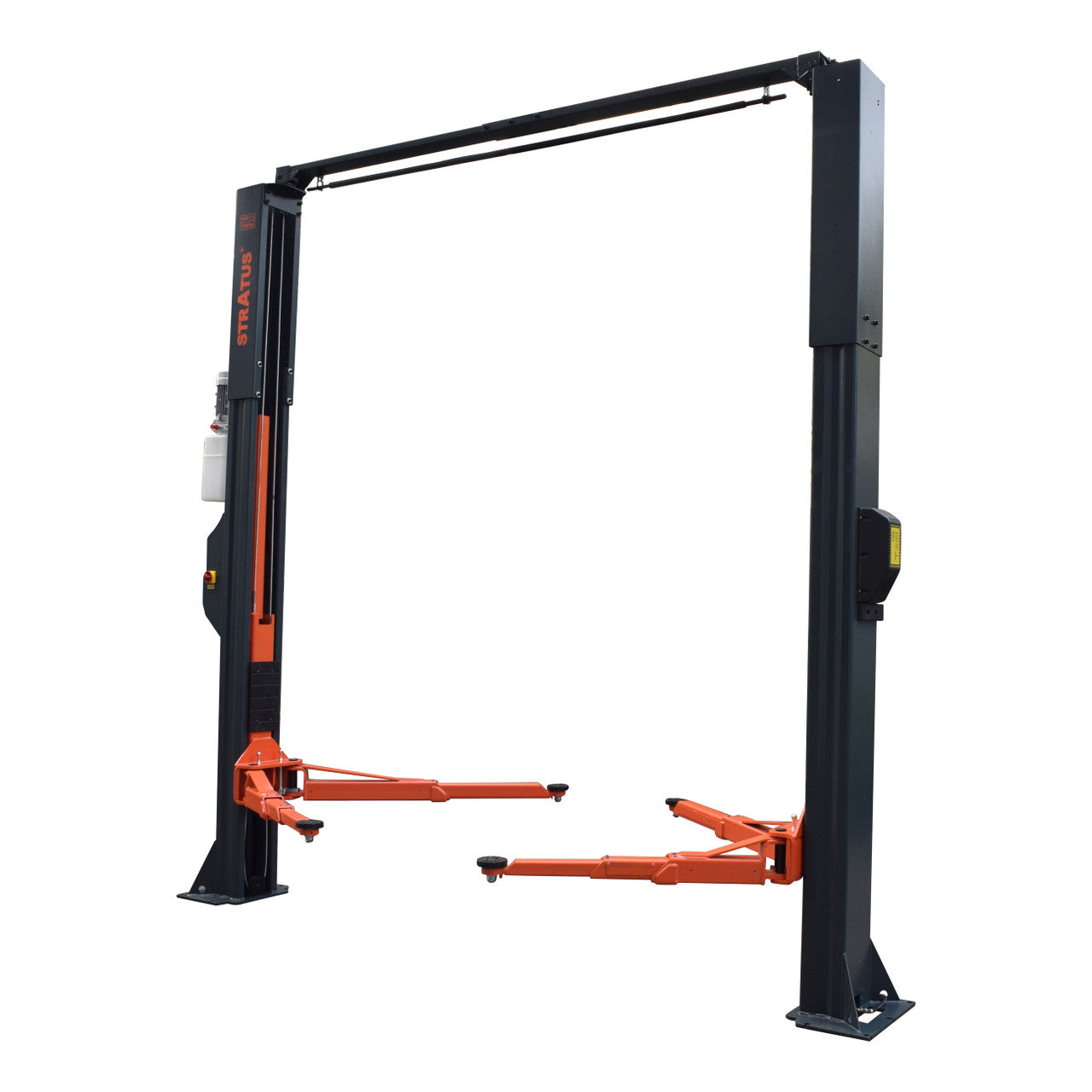 Stratus SAE-C10XE Extra Wide Asymmetric & Symmetric 2-in-1 Clear Floor Direct Drive 10,000 LBS Capacity Electric Safety Lock Release Car Lift