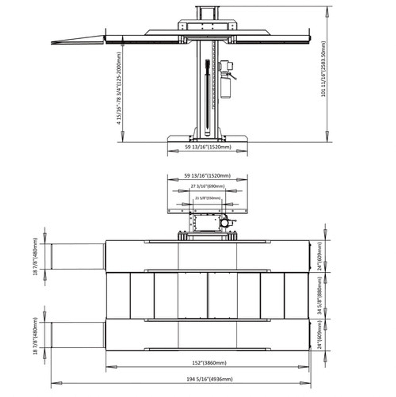 Stratus SAE-P166M Single Post 6600 LBS Capacity Manual Safety Lock Release Parking Car Lift