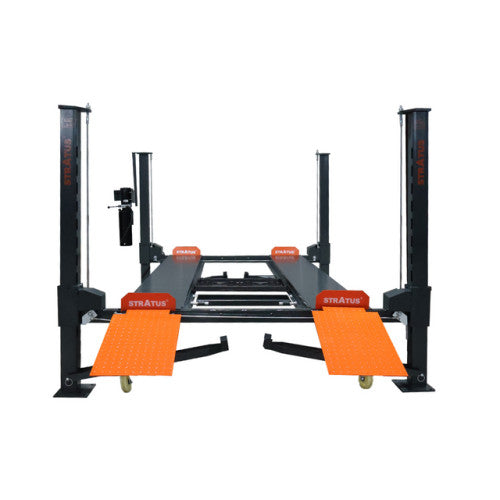 Stratus SAE-P48P Boxed Steel Construction & Sleeve Containment 8,000 Lbs Capacity Manual Release 4 Post Mobile Compact Storage Parking Car Lift