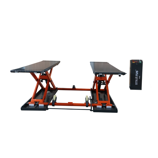 Stratus SAE-MS9000XT Extra Wide Extra Tall 47 1/4" Commercial Grade 9,000 LBS Capacity Open Center Mobile Mid Rise Electric Safety Lock Release Scissor Car Lift