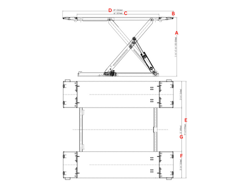 Stratus SAE-MS10000 Extra Wide Extra Tall Commercial Grade 10,000 LBS Open Center Mobile Mid Rise Electrical Safety Lock Release Scissor Vehicle Lift