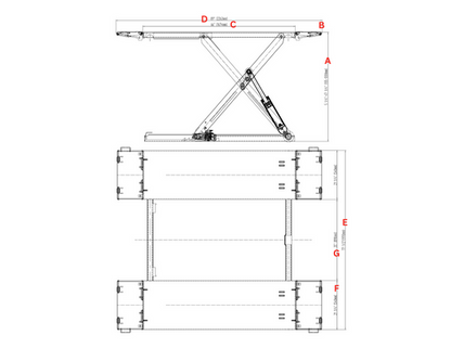 Stratus SAE-MS10000 Extra Wide Extra Tall Commercial Grade 10,000 LBS Open Center Mobile Mid Rise Electrical Safety Lock Release Scissor Vehicle Lift