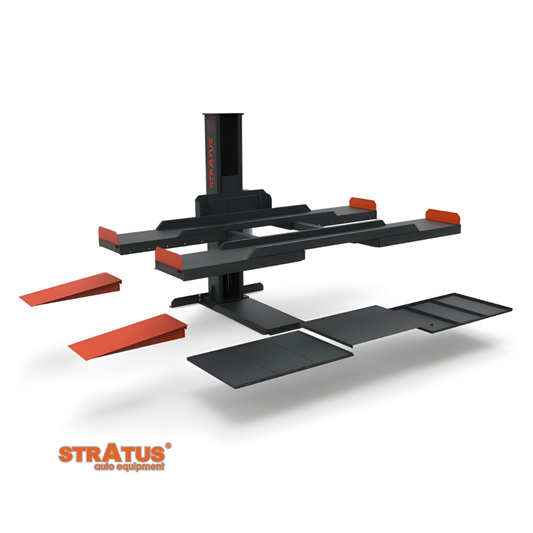 Stratus SAE-P166M Single Post 6600 LBS Capacity Manual Safety Lock Release Parking Car Lift