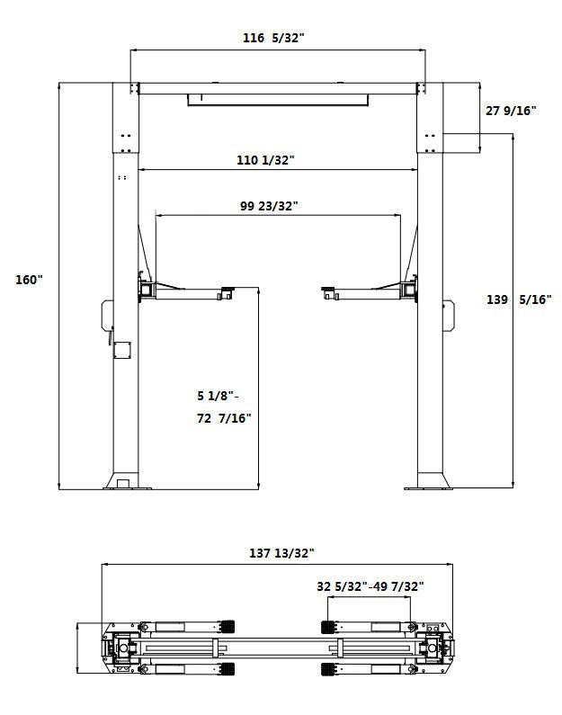 12,000LB 2-Post Overhead Single Release Direct Drive Car Lift with 3 Year Warranty - HW-12HD
