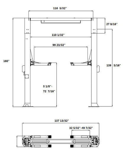 12,000LB 2-Post Overhead Single Release Direct Drive Car Lift with 3 Year Warranty - HW-12HD