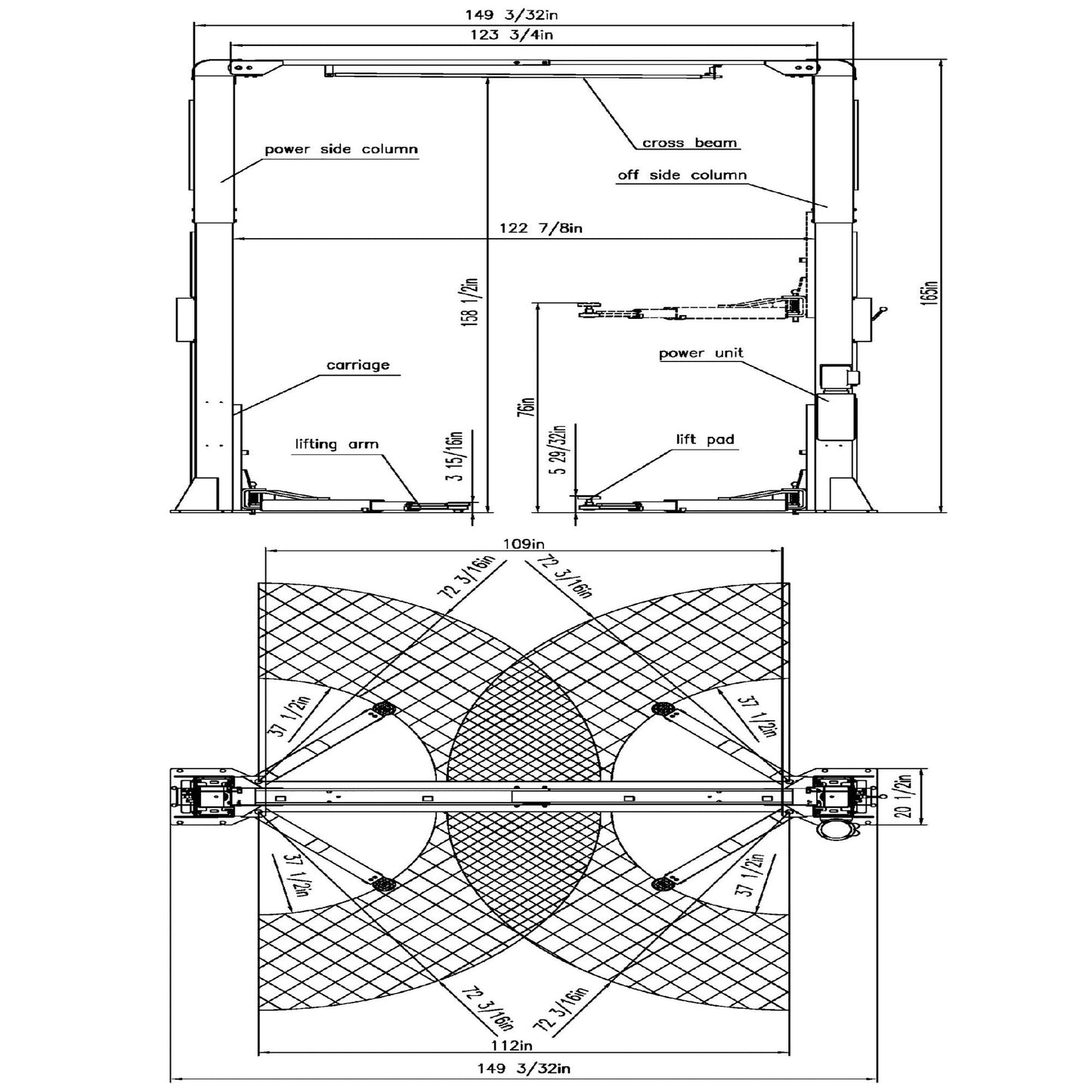12,000LB 2-Post Overhead Single Release Direct Drive Car Lift with A 3-Year Warranty - AP-12SR