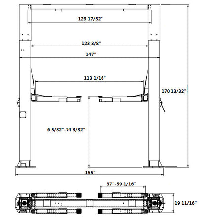 20,000LB 2-Post Overhead Single Release Direct Drive Car Lift with 3 Year Warranty - AP-20SR