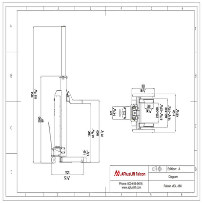 Falcon 18000LB and 22000LB Mobile Column Lifting System