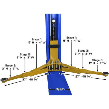 Atlas Platinum PVL9BP ALI Certified 9,000 lb Baseplate 2 Post Lift