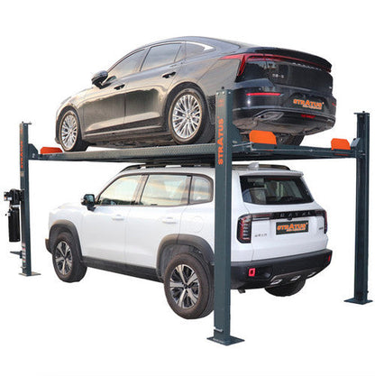 Stratus SAE-P48 G3 4 Post 8,000 LBS Capacity Manual Release Storage Car Lift With Casters