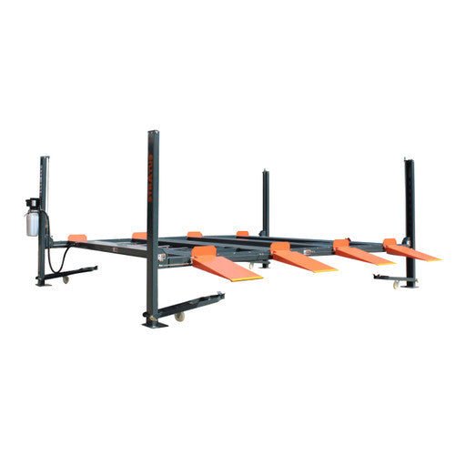 Stratus SAE-P49D 4 Post 9,000 LBS Capacity Manual Release Double Parking Car Lift (Caster Kit Sold Separately)