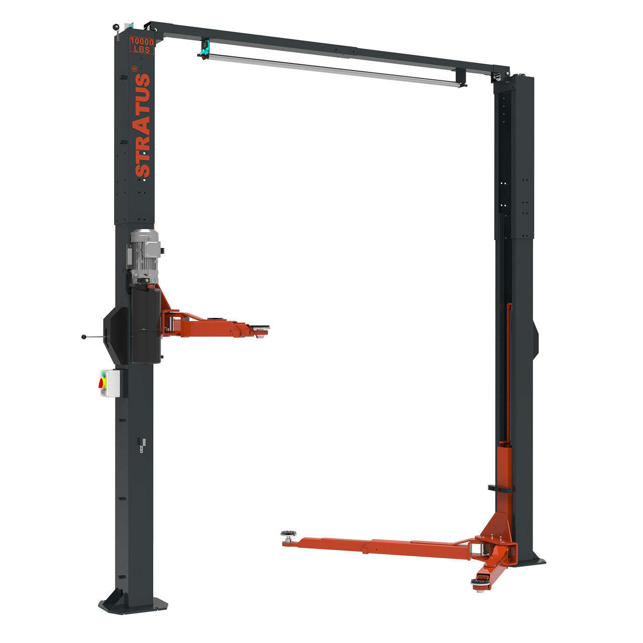 Stratus SAE-C10A 2 Post Clear Floor Height Adjustable Direct Drive 10,000 lbs Capacity Single Point Manual Release Car Lift
