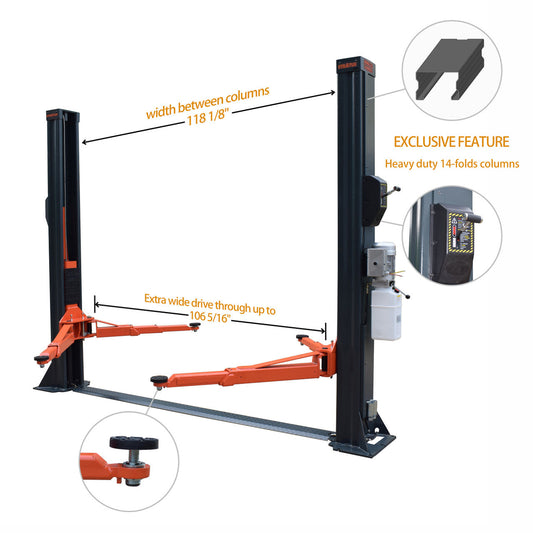 Stratus SAE-F10X Extra Wide Drive Through Floor Plate 10,000 LBS Capacity Single Point Manual Release Car Lift