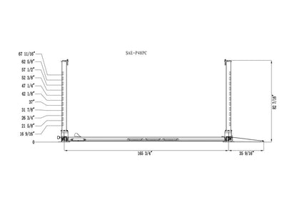 Stratus SAE-P48PC Boxed Steel Construction & Sleeve Containment 8,000 Lbs Capacity Manual Release 4 Post Mobile Compact Storage Parking Car Lift