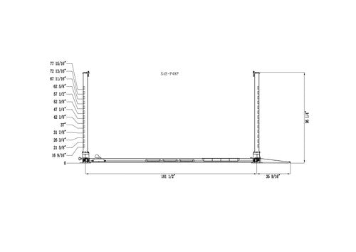 Stratus SAE-P48P Boxed Steel Construction & Sleeve Containment 8,000 Lbs Capacity Manual Release 4 Post Mobile Compact Storage Parking Car Lift