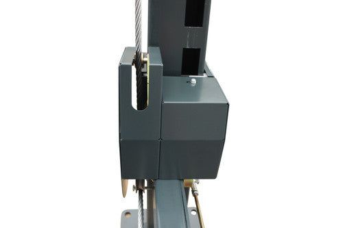 Stratus SAE-P49C Compact Enclosed 4 Post 9,000 LBS Capacity Manual Release Storage Parking Car Lift With Casters