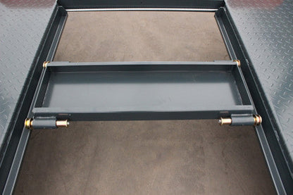 Stratus SAE-P49C Compact Enclosed 4 Post 9,000 LBS Capacity Manual Release Storage Parking Car Lift With Casters
