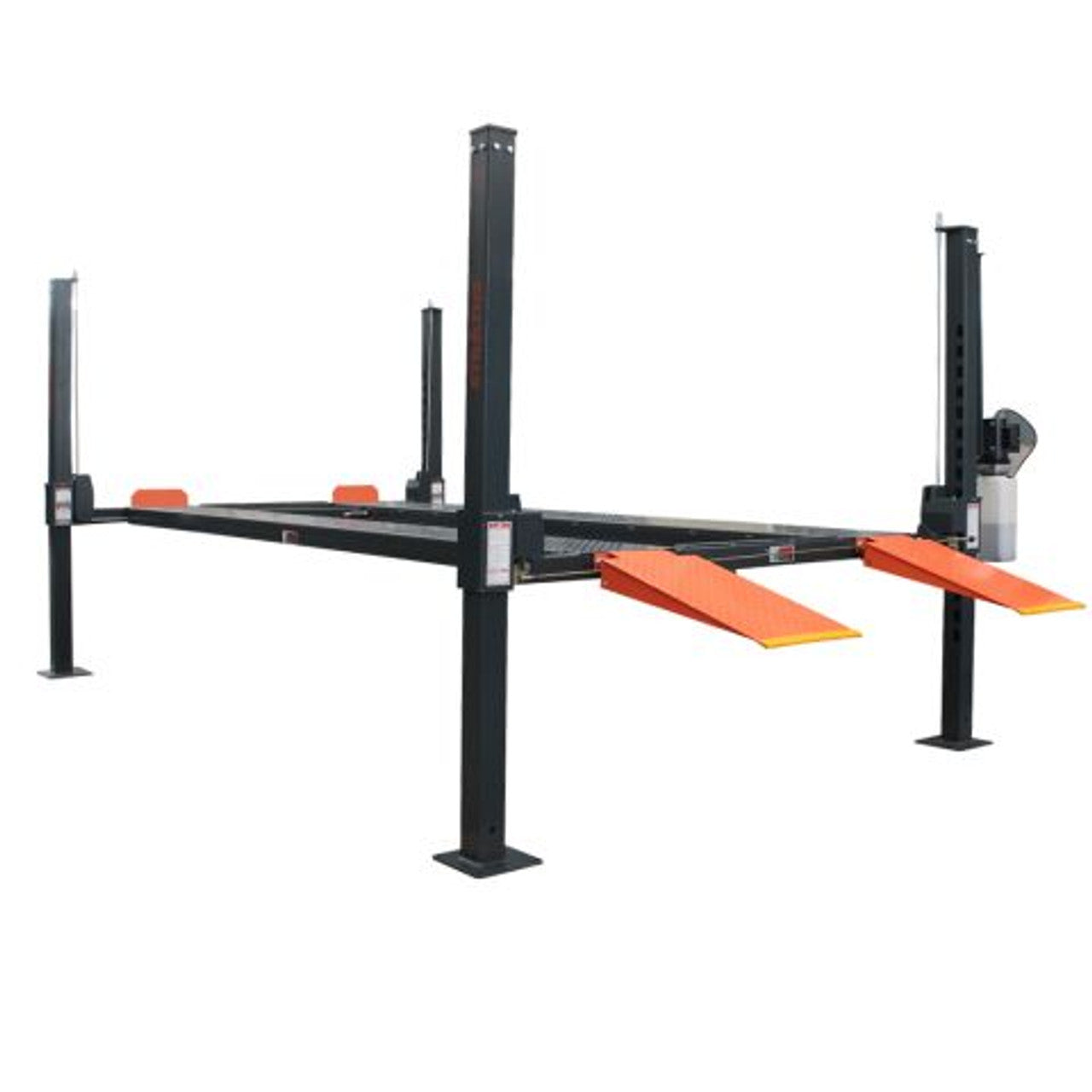 Stratus SAE-P49C Compact Enclosed 4 Post 9,000 LBS Capacity Manual Release Storage Parking Car Lift With Casters