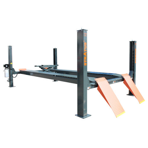 Stratus SAE-414A 4 Post 14,000 LBS Capacity Pneumatic Safety Lock Release Alignment Car Lift