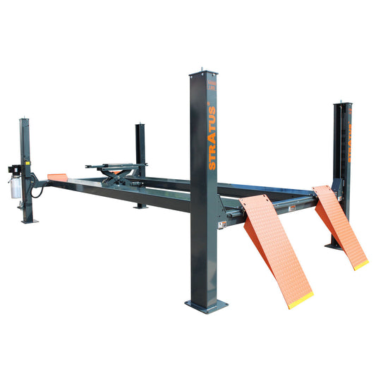 Stratus SAE-414C 4 Post 14,000 LBS Capacity Pneumatic Safety Lock Release Compact Car Lift